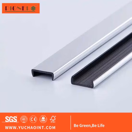Guarnição de borda moldada em forma de fita de PVC de perfil para borda de mesa em forma de U de plástico flexível